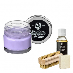 Набор для ухода за обувью из замши и нубука  бледно-фиолетовый   MAVI STEP Aurora Kit фото 55408