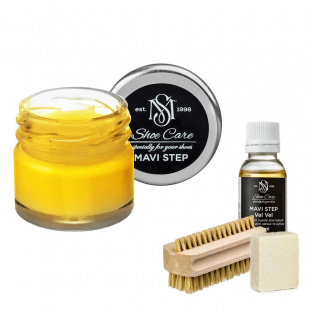Набор для ухода за обувью из замши и нубука ярко-желтый MAVI STEP Aurora Kit фото 55322