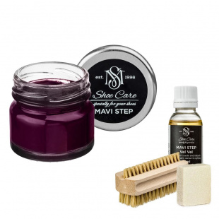 Набор для ухода за обувью из замши и нубука темно-сиреневый MAVI STEP Aurora Kit фото 55314